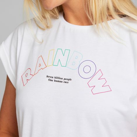 T-shirt Visby Rainbow Line White