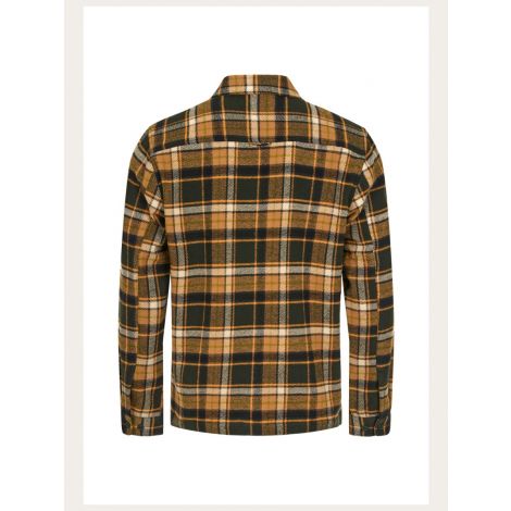 Big Checked Heavy Flannel Overshirt Forest Night