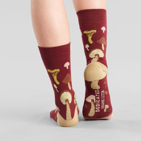 Socks Sigtuna Mushrooms Burgundy
