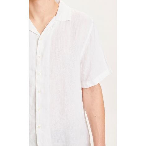 WAVE Box Fit Linen Shirt Short Sleeves Bright White