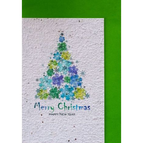 Growing Paper Karte Weihnachtsbaum Sterne Merry Christmas and Happy New Year