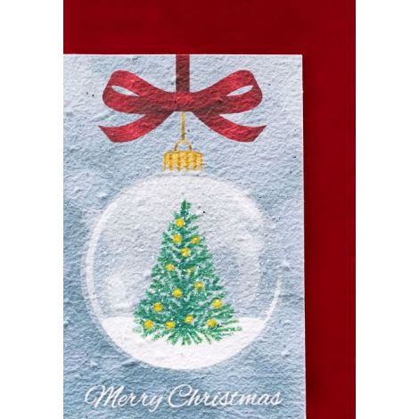 Growing Paper Karte Weihnachtskugel mit Tannenbaum Merry Christmas