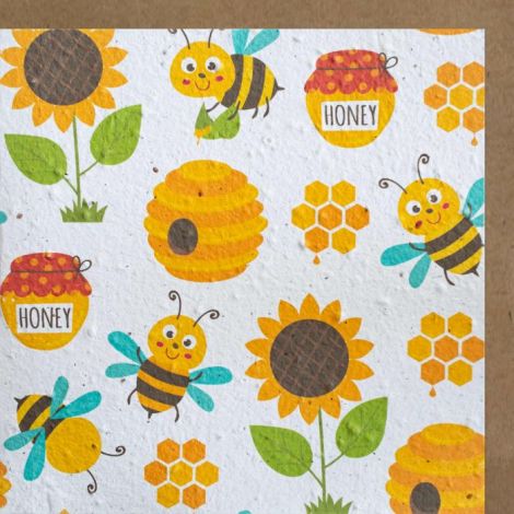 Growing Paper Karte Honig Bienen