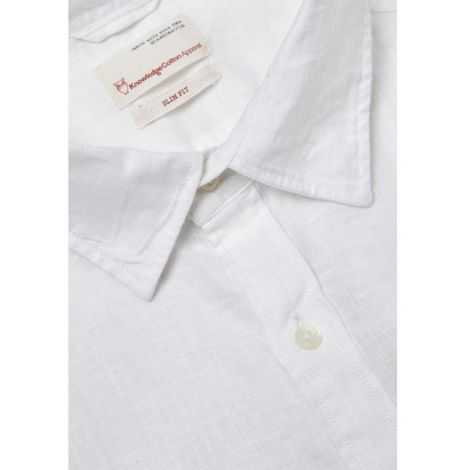 LARCH Linen Shirt Long Sleeves Bright White