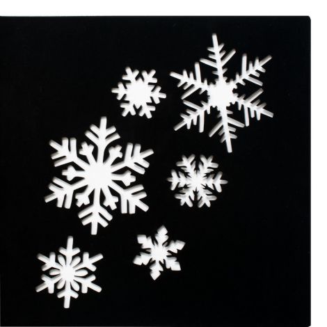 Papierschnitt Karte Schneeflocken schwarz weiss