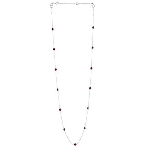 Round Stones Dotted Short Necklace Silver