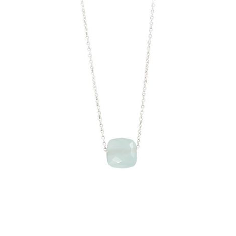 Quadra Faceted Stone Necklace Silver