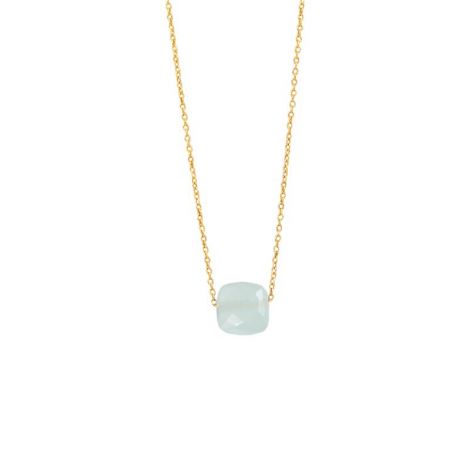 Quadra Faceted Stone Necklace Gold