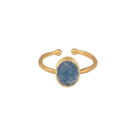 Oval Stone Ring Gold