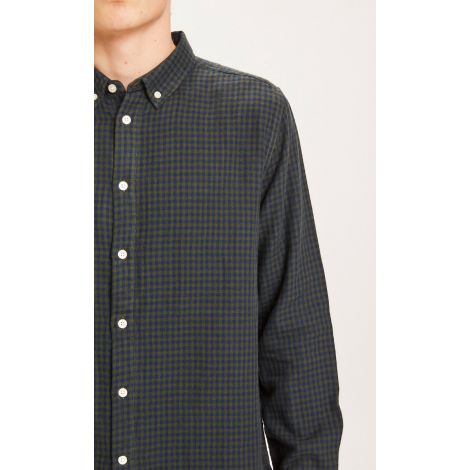 LARCH casual fit double layer checked shirt - GOTS/Vegan 1090 Forrest Night